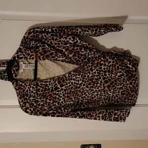 Talbots Long Sleeve Wrap Front Top